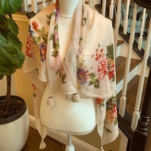 Floral J Jill scarf 40” x 40” light weight